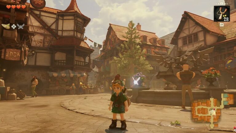 Link dans le remake de The Legend of Zelda: Ocarina of Time sur Nintendo Switch 2
