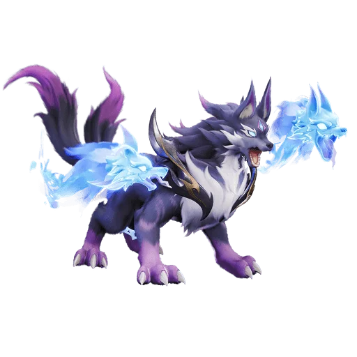 Jappardent, Aniimo loup aux flammes spectrales bleues, pour le guide de l'Esprit de Jappardent inébranlable
