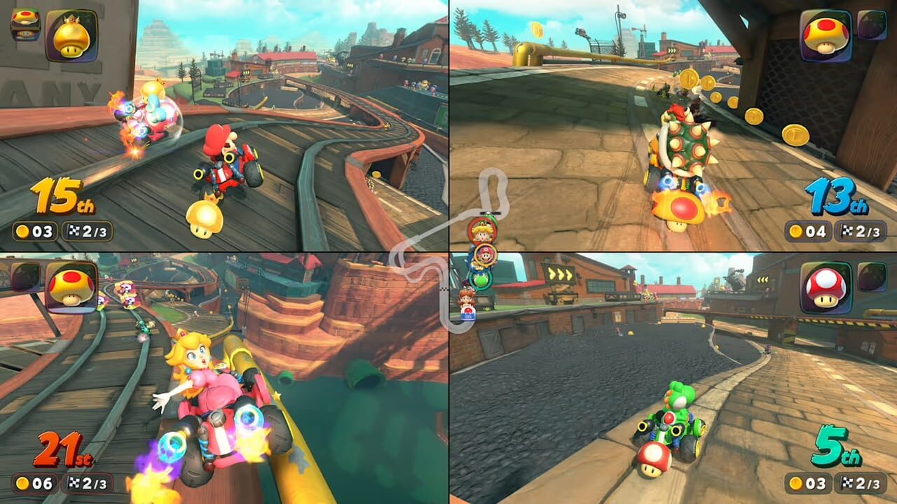 Spiny devant une course de Mario Kart World