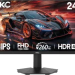 Écran gaming HKC G24H3D 24 pouces Fast IPS Full HD 260 Hz HDR400 sur son pied noir