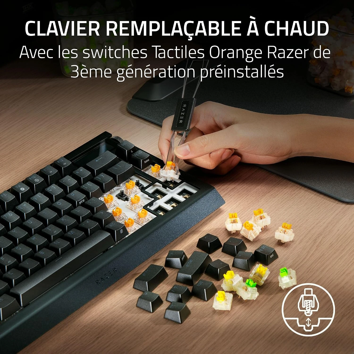 Clavier remplaçable à chaud : les switches se changent sans soudure