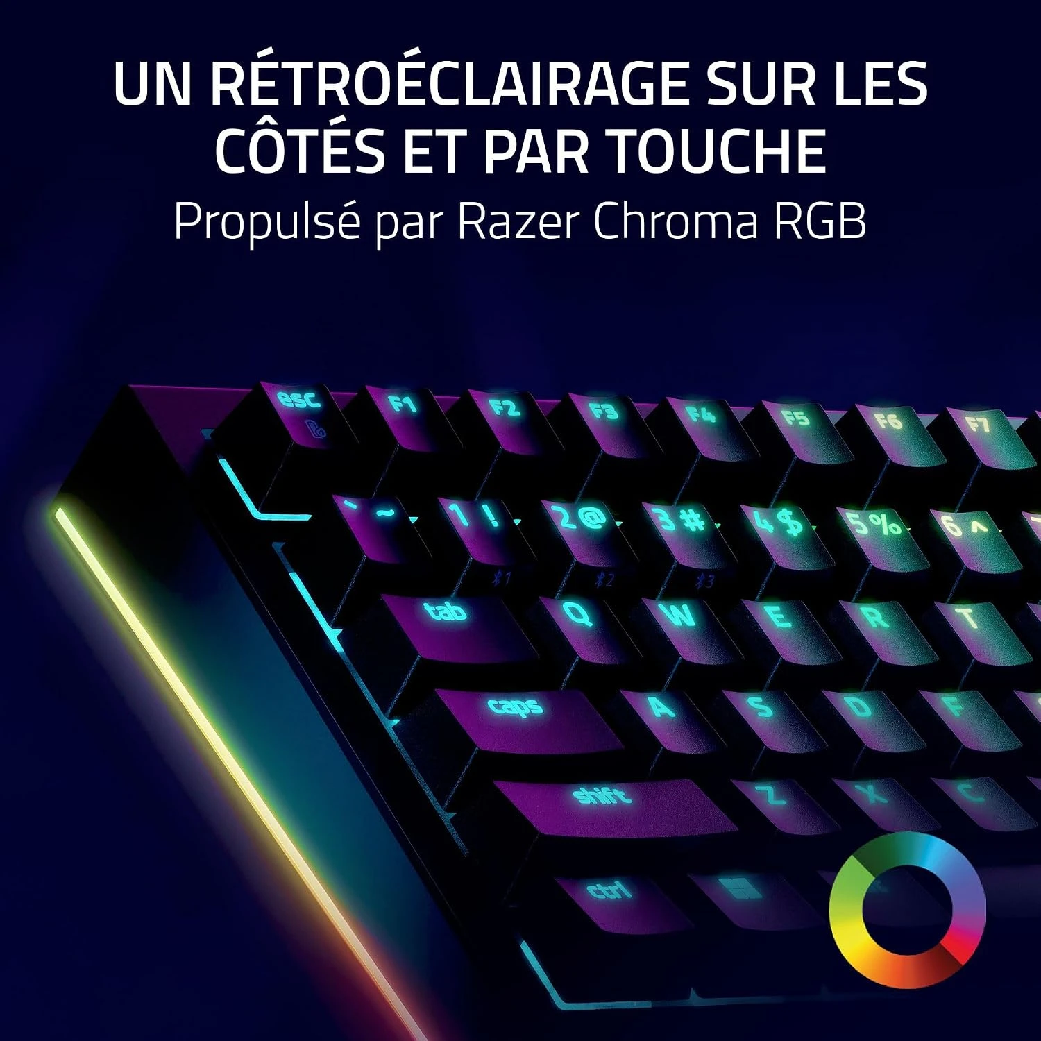 Rétroéclairage Razer Chroma RGB par touche et sur les côtés