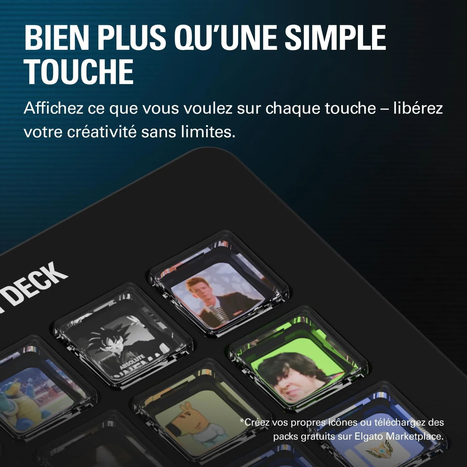 Touches personnalisables à écran : affichez l'icône de votre choix sur chaque touche