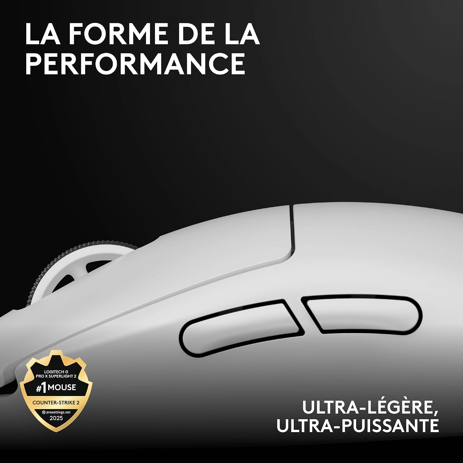 Forme ultra-légère de la souris Logitech G PRO X SUPERLIGHT 2